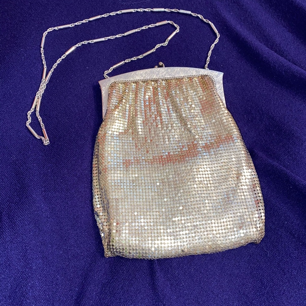 WHITING & DAVIS Vintage Silver Mesh Evening Bag